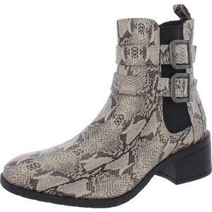 KENNETH COLE Reaction Snakeskin Ankle Boots Size 6.5 Faux Leather NEW $109 msrp